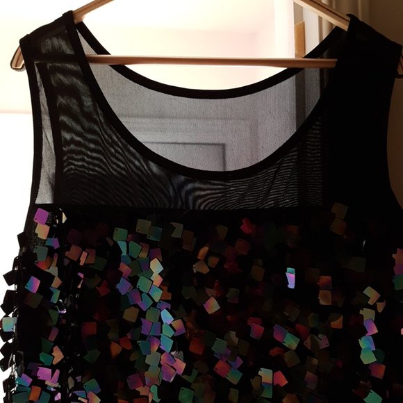 CARTISE Black Sequin Sleeveless Top NWT, Sz L - Picture 4 of 9
